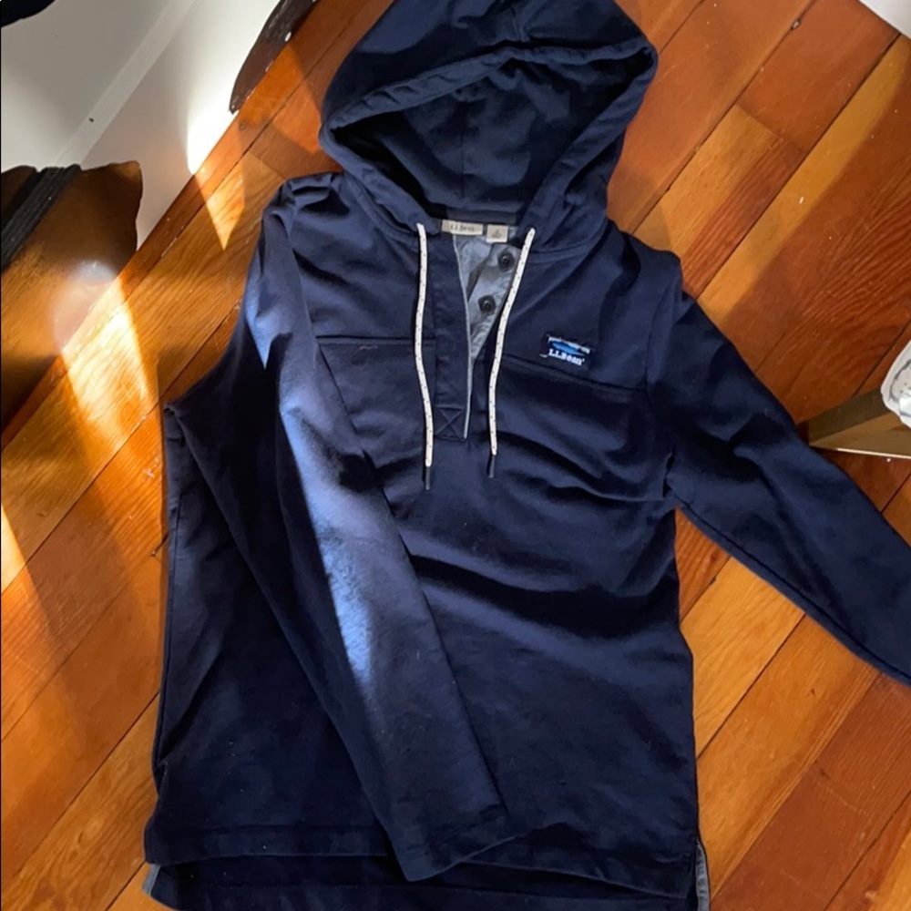 L.L Bean Women's Soft Cotton Rugby Hoodie Pullover